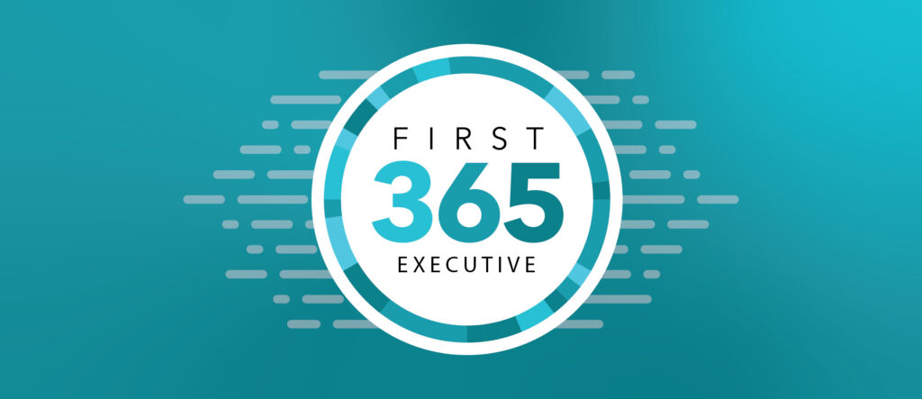 first365 executive development logo for intuit program, circle logo with motion lines behind