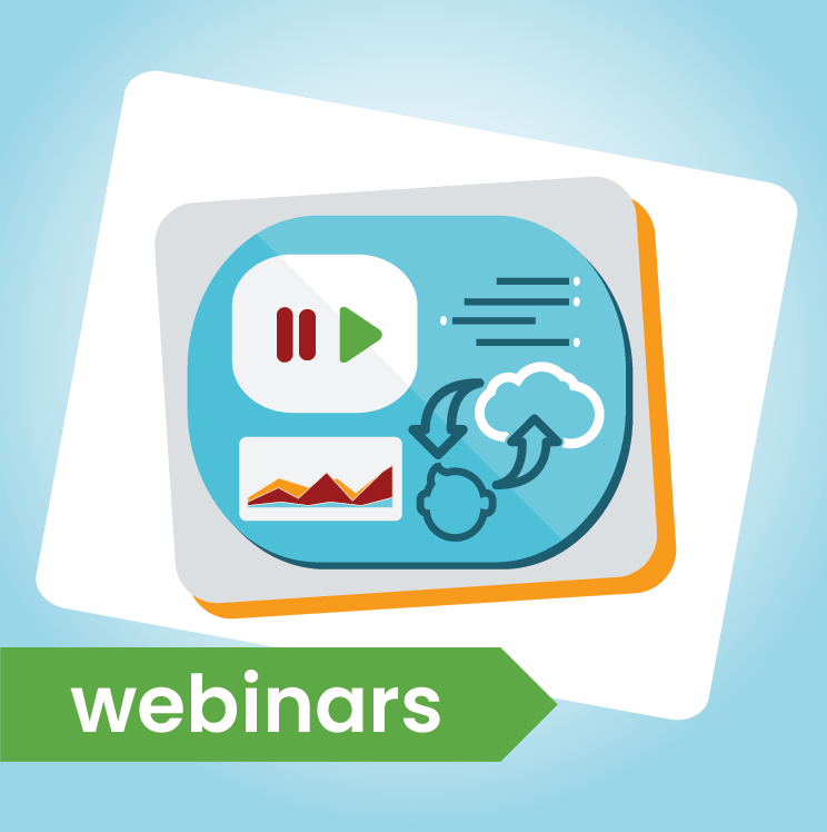 webinar icon on mid century television screen, showing online learning