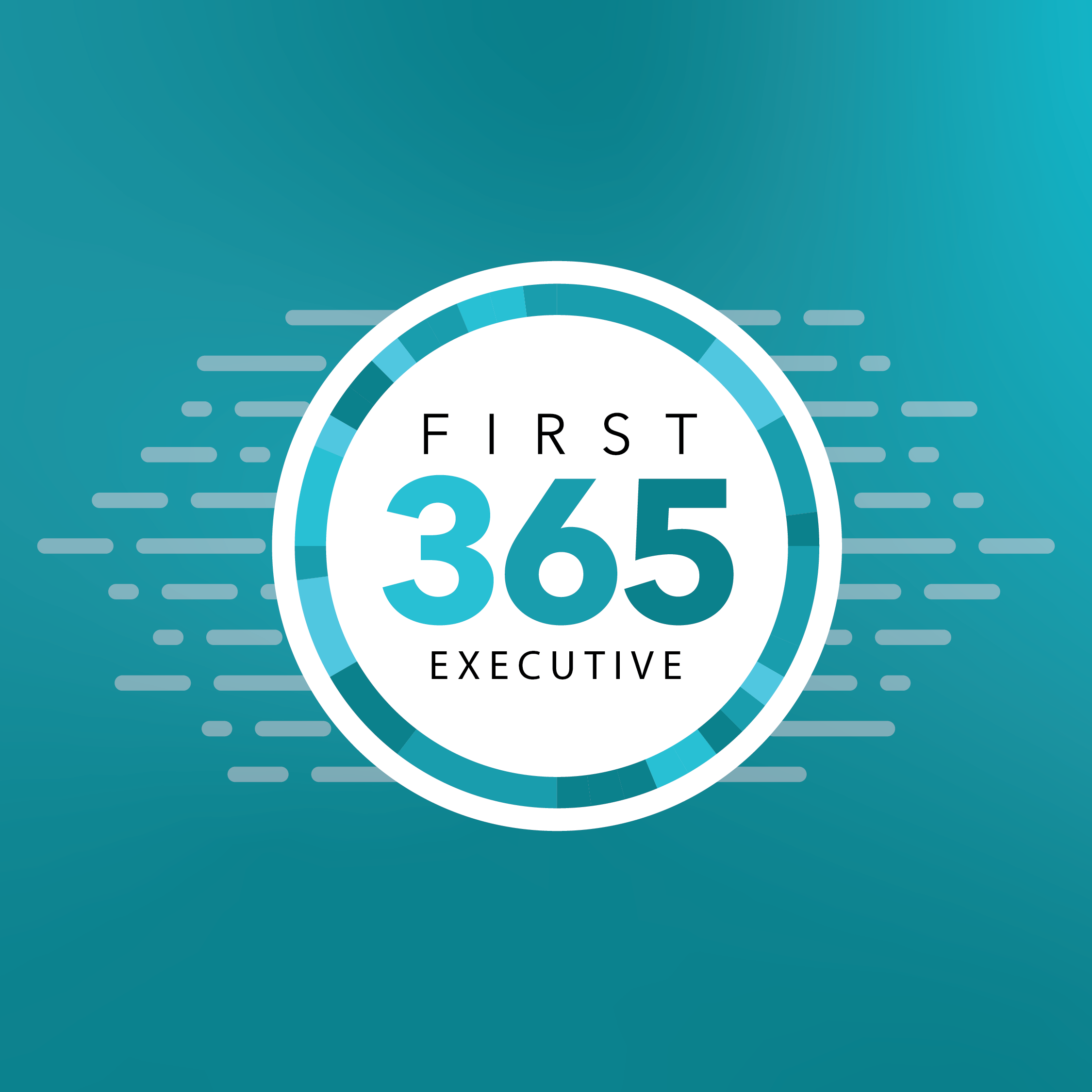 first365 executive development logo for intuit program, circle logo with motion lines behind